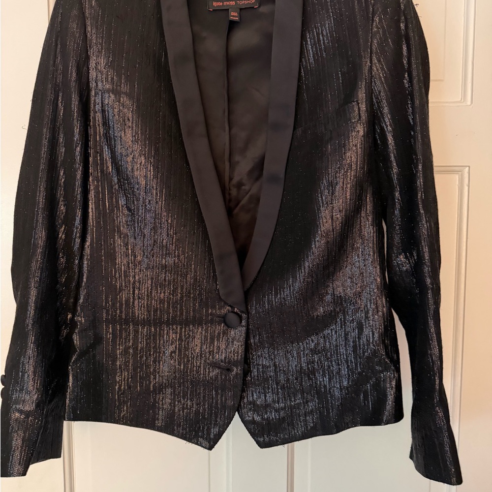 Kate Moss Topshop original collection Black Tux Style Blazer with Satin Lapel